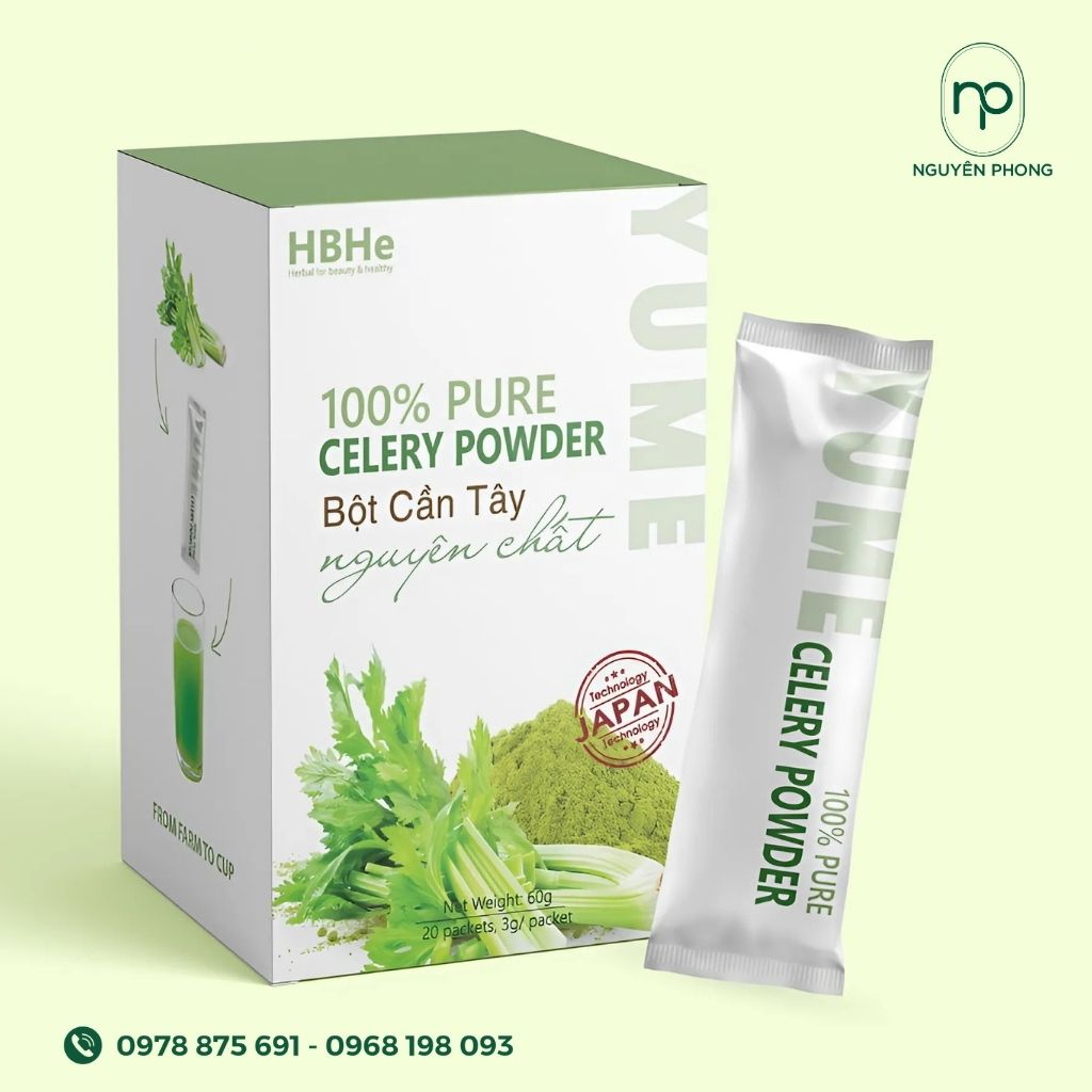 Hộp đựng bột rau cần tây ấn tượng